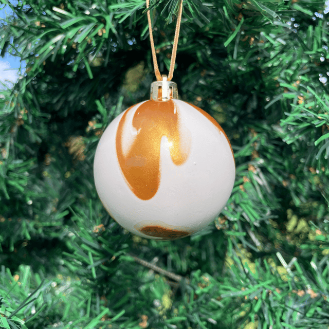 Gold and white ornament