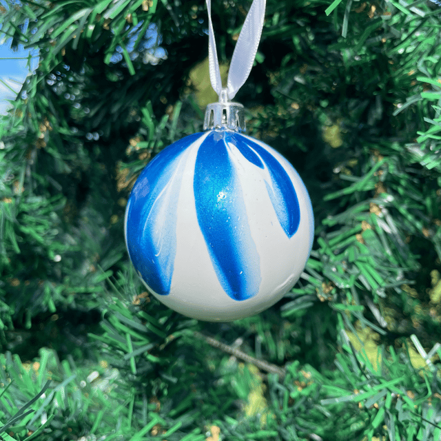 Blue and white ornament