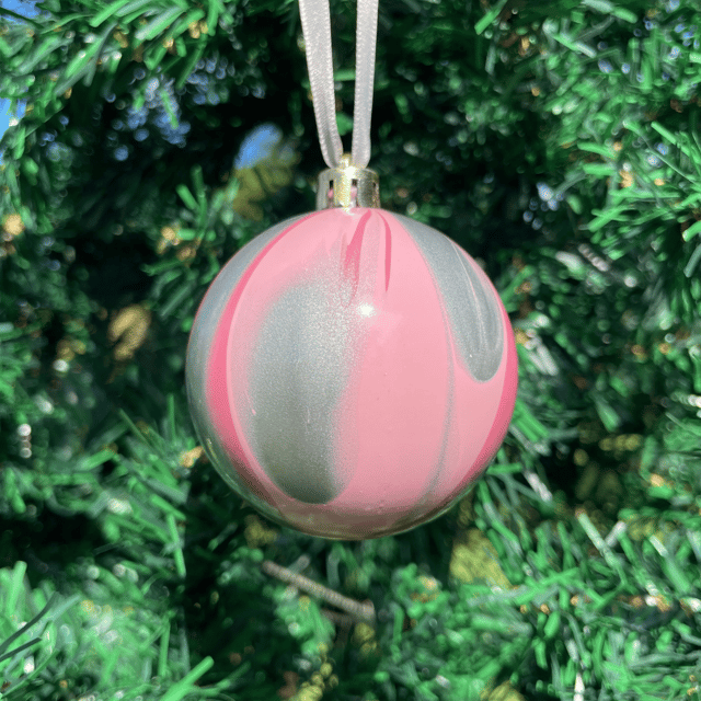Pink and silver ornament