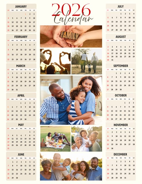 2026 Family Customized Magnetic Calendar
