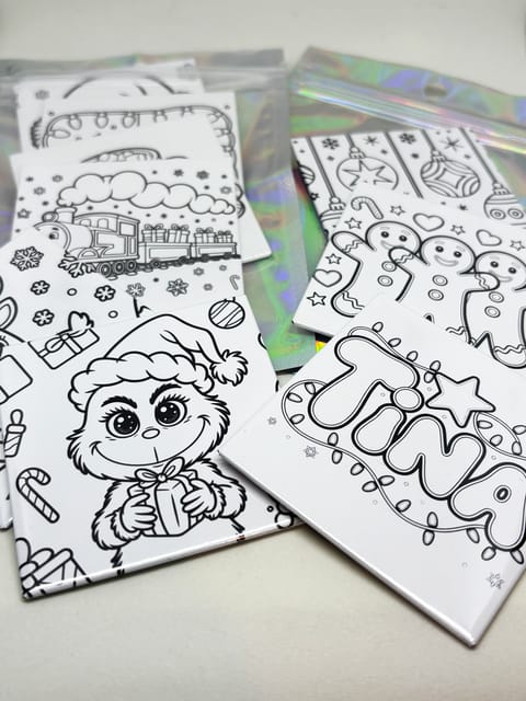Dry Erase Holiday Coloring Magnets