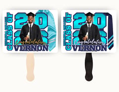 Single Photo Graduation Fan (White)