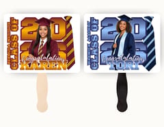 Single Photo Graduation Fan (White)