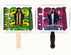 Single Photo Graduation Fan (White)