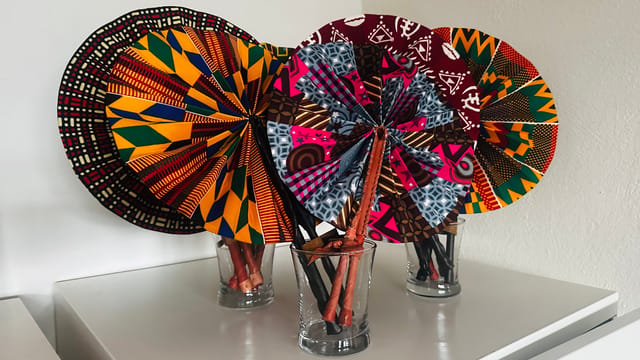 Authentic African print Folding Fans